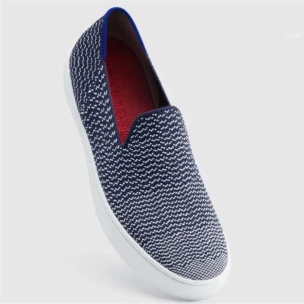Rothy’s Navy Blue and White Slip-On Sneakers 7